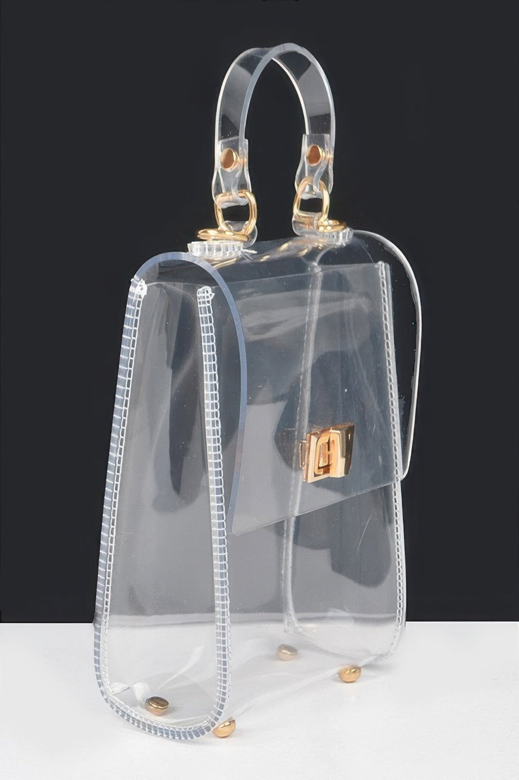 Transparent Top Handle Flap Clutch