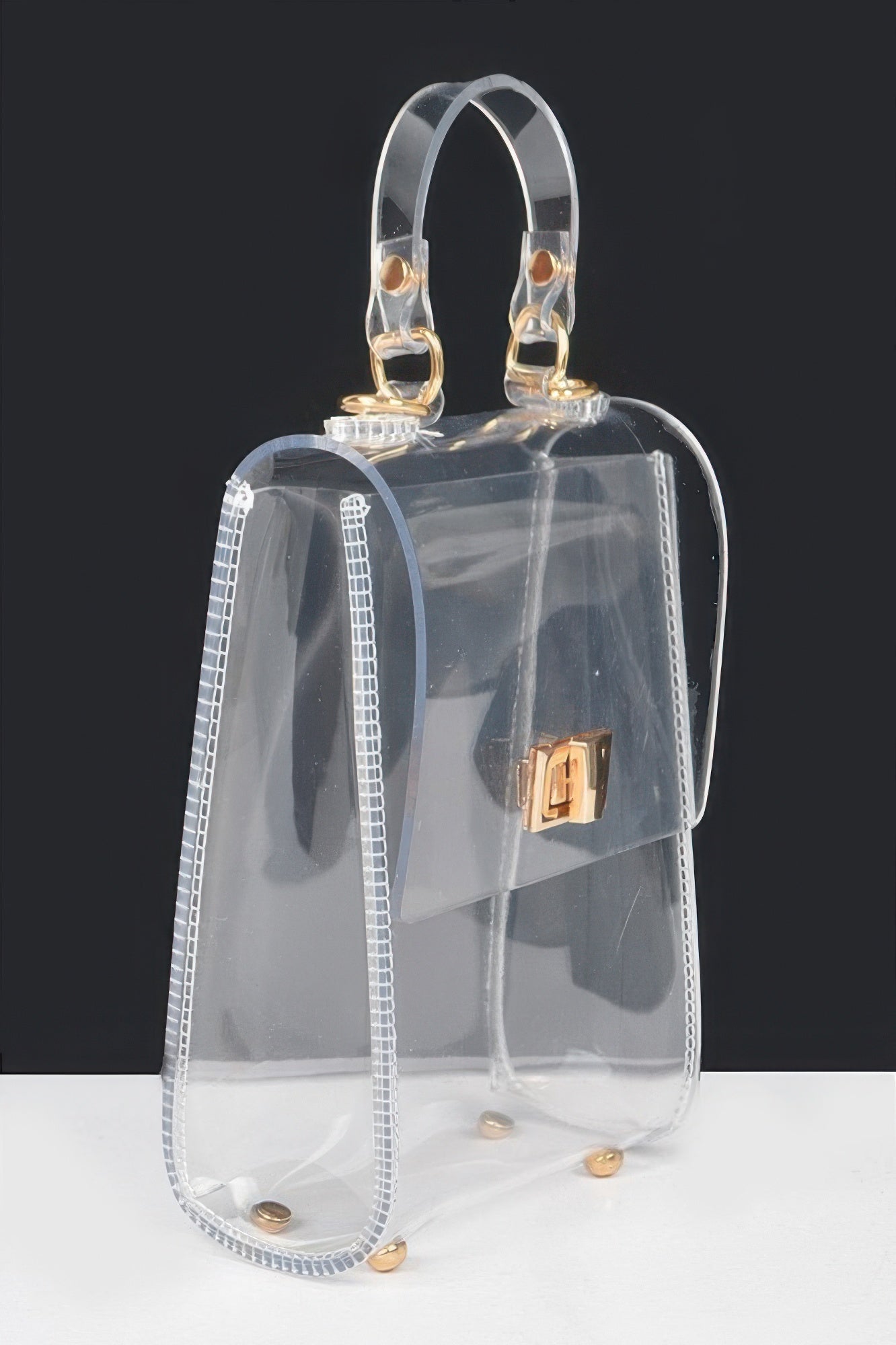 Transparent Top Handle Flap Clutch