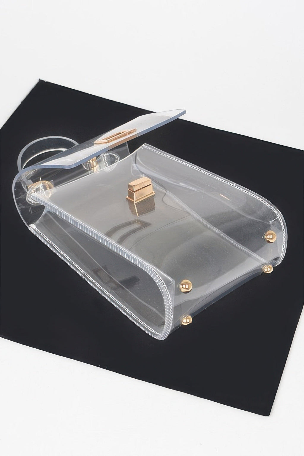 Transparent Top Handle Flap Clutch