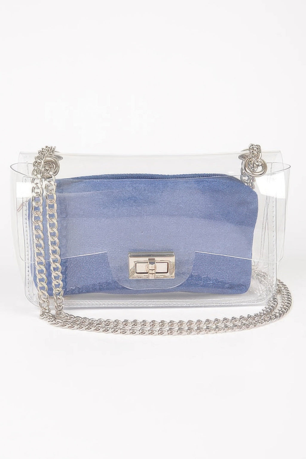 Clear Bag W/ Denim Pouch
