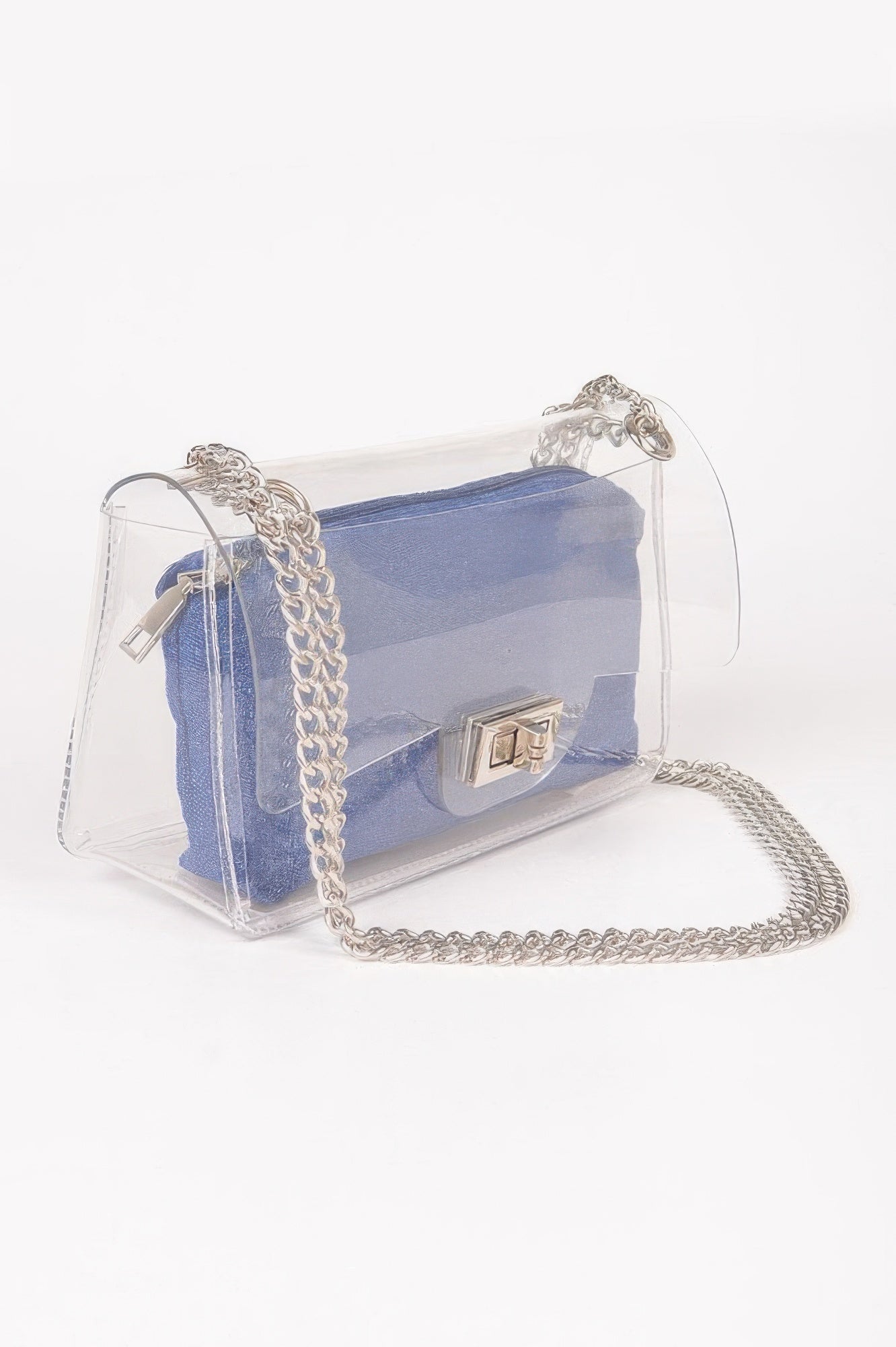 Clear Bag W/ Denim Pouch