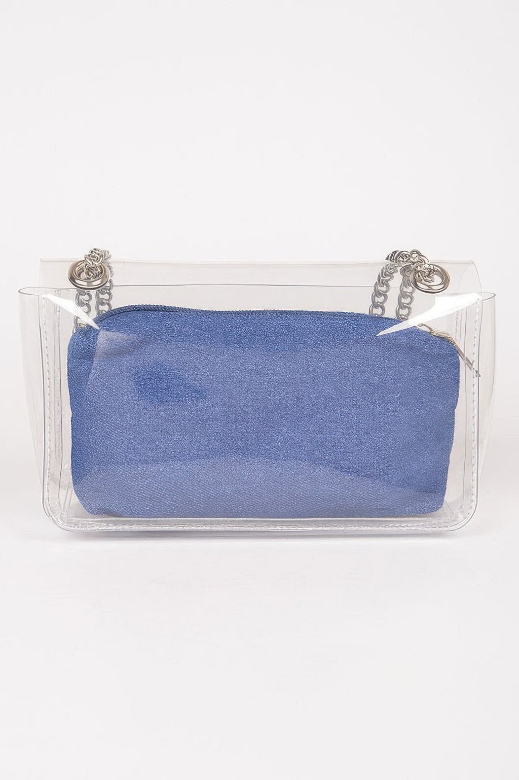 Clear Bag W/ Denim Pouch