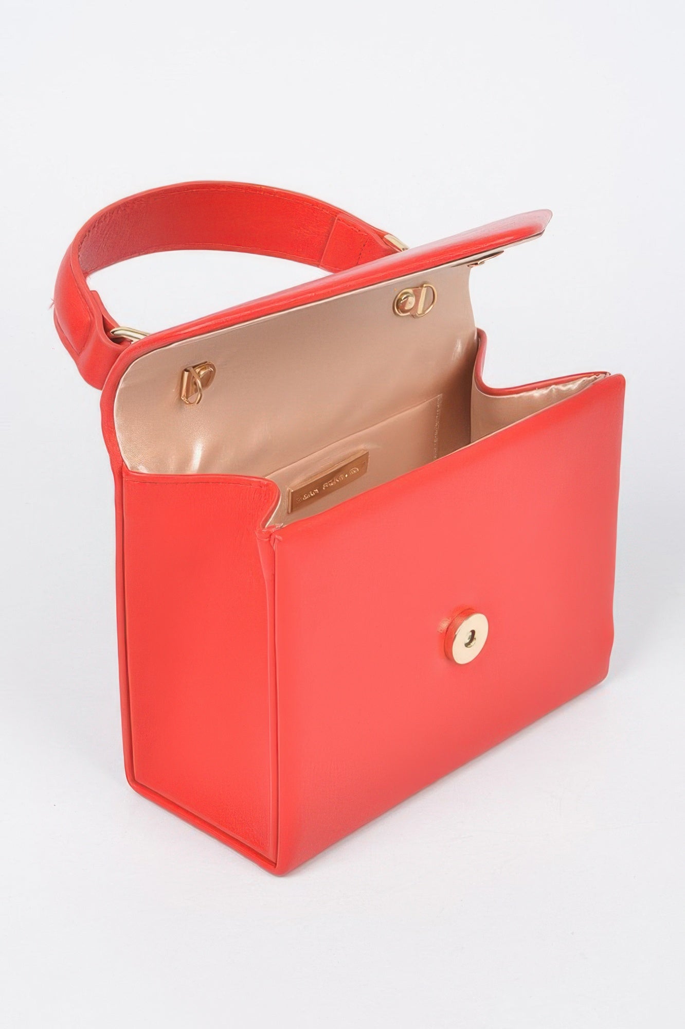 Faux Leather Simple Handle Clutch