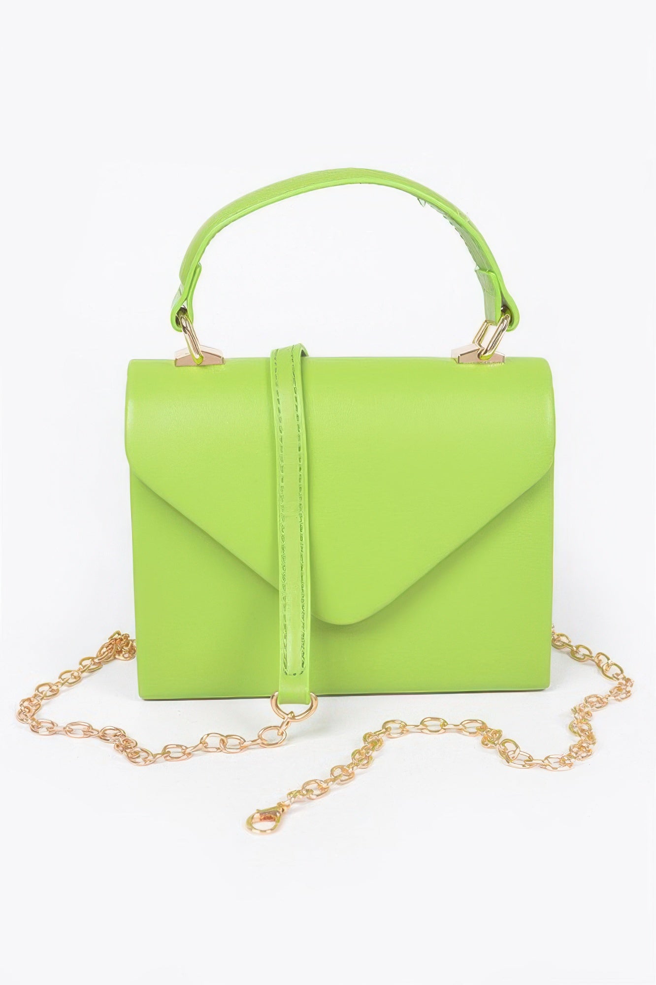 Faux Leather Simple Handle Clutch