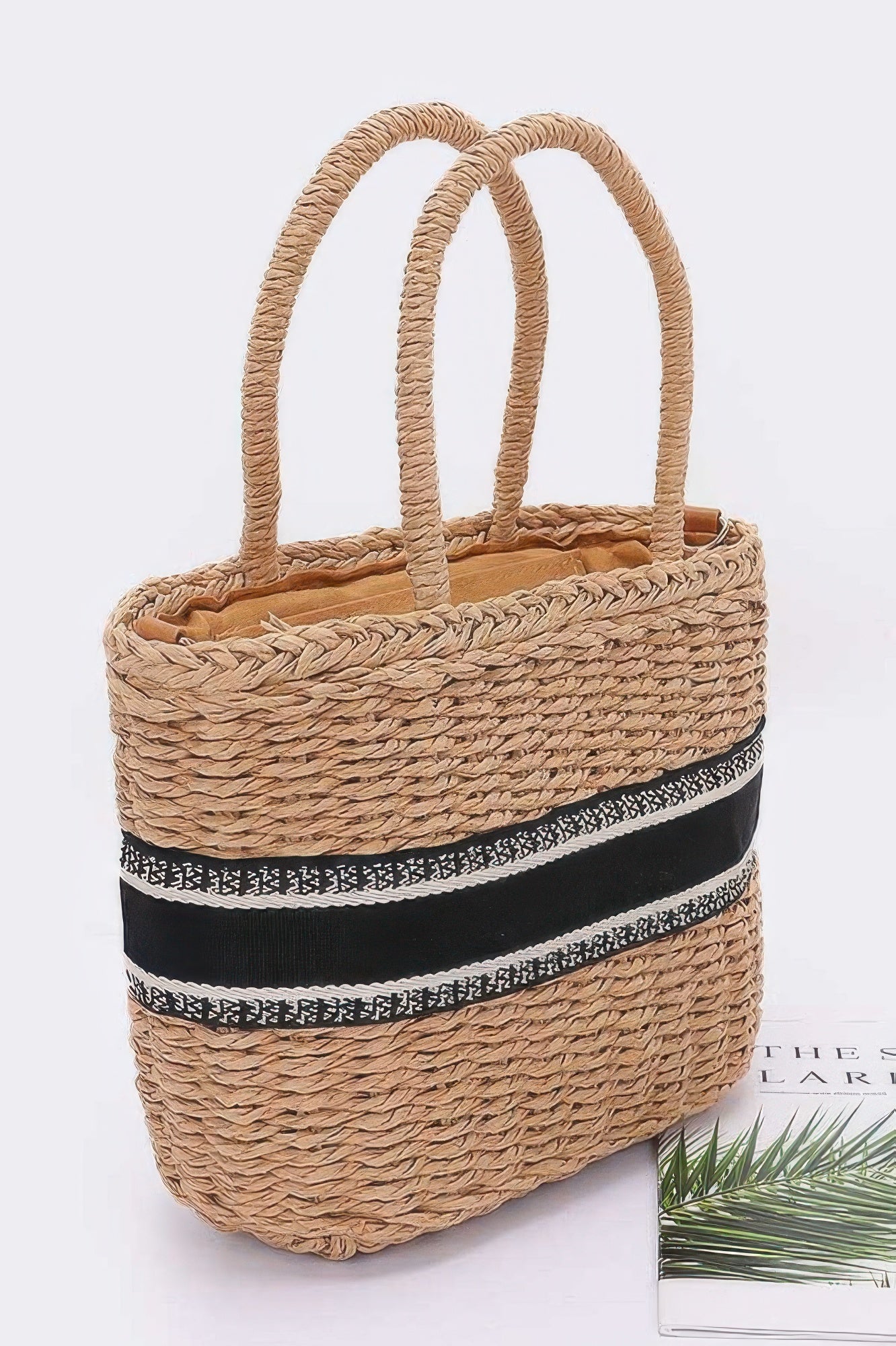 Faux Straw Small Tote Bag