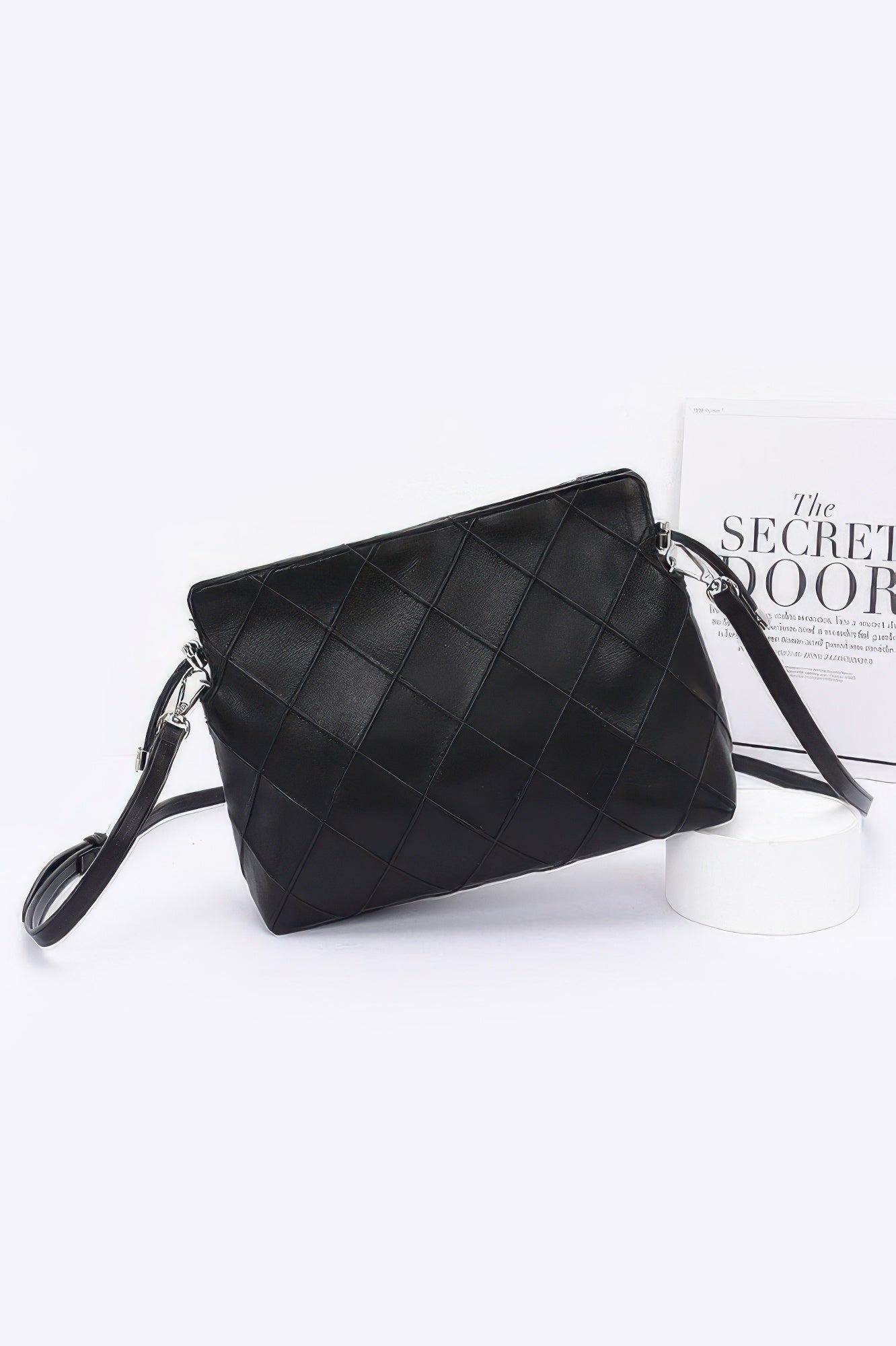 Quilted Faux Leather Bucket Crossbody Bag