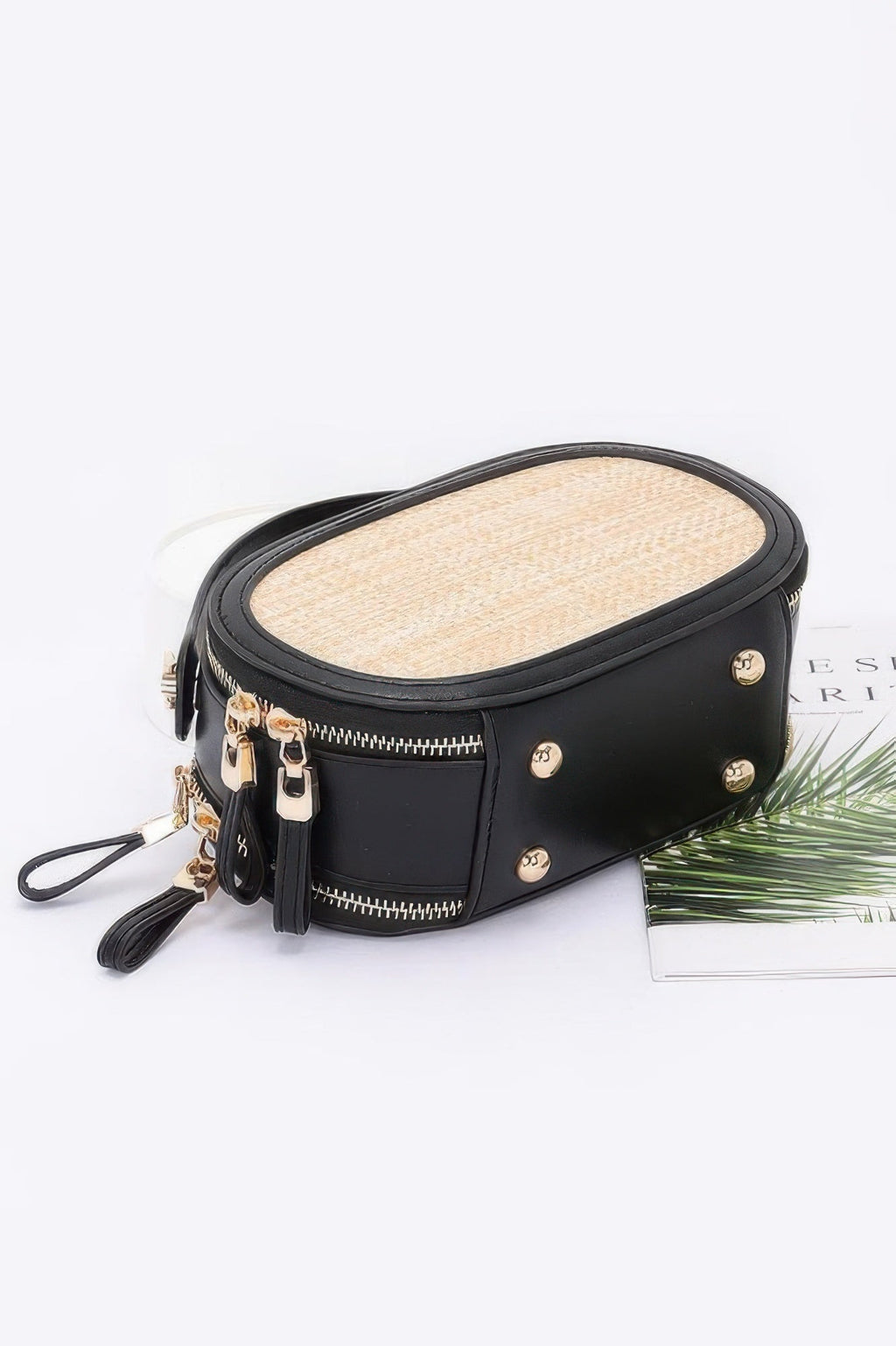 Faux Straw Bowling Bag