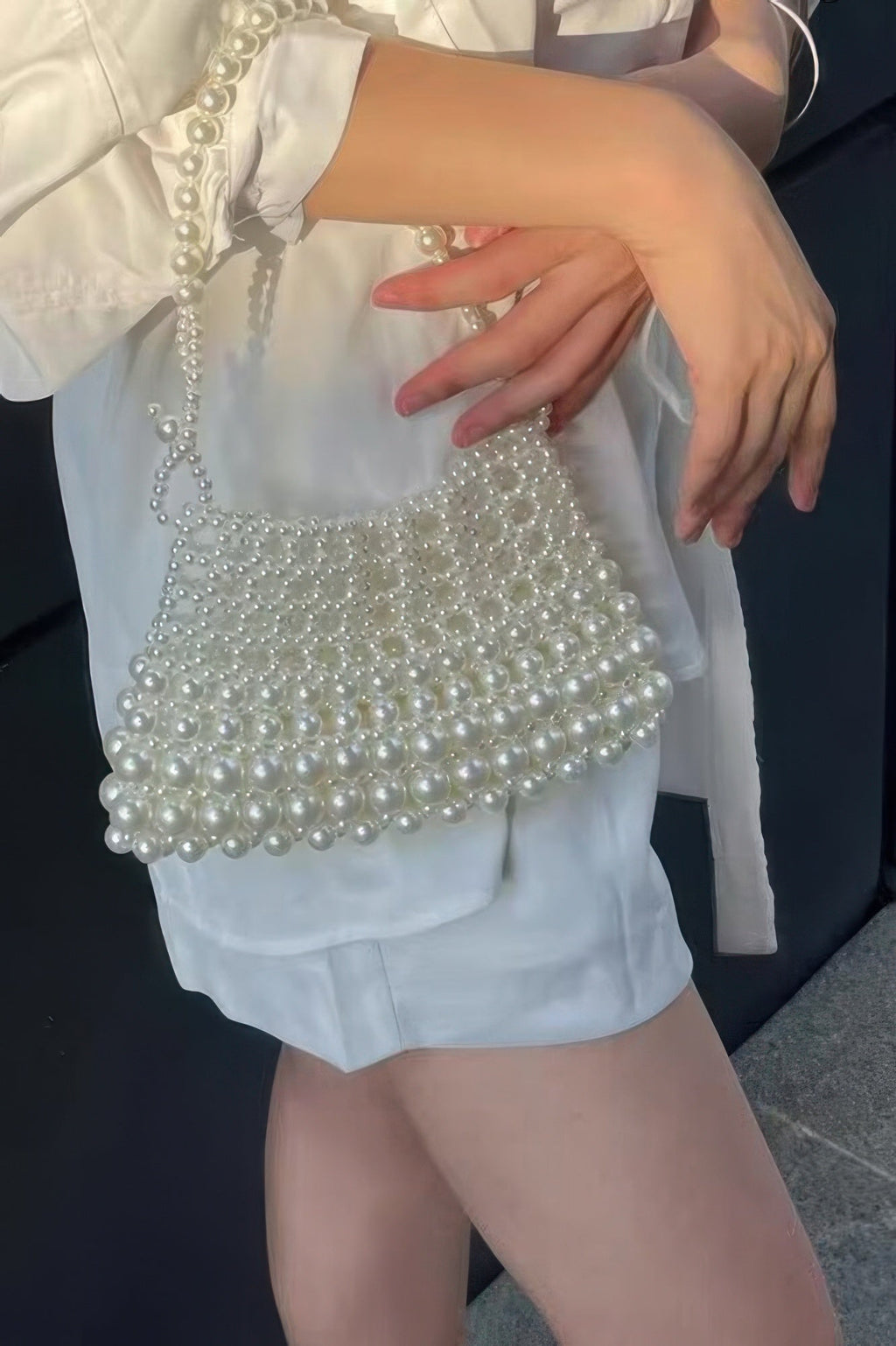 Faux Pearl Elegance Clutch