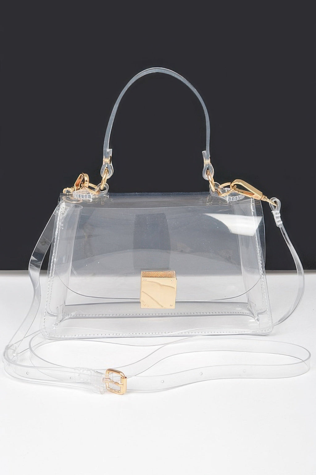 Transparent Top Handle Flap Clutch
