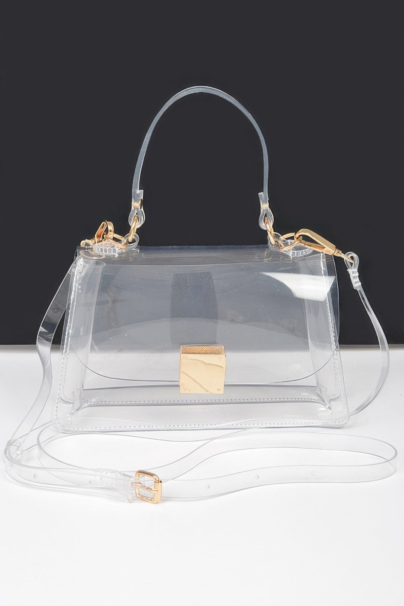 Transparent Top Handle Flap Clutch