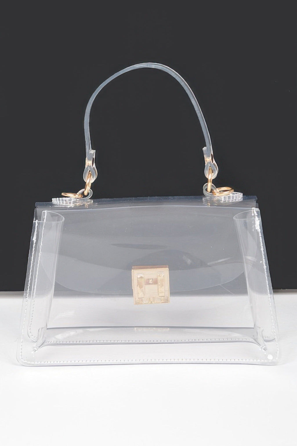 Transparent Top Handle Flap Clutch