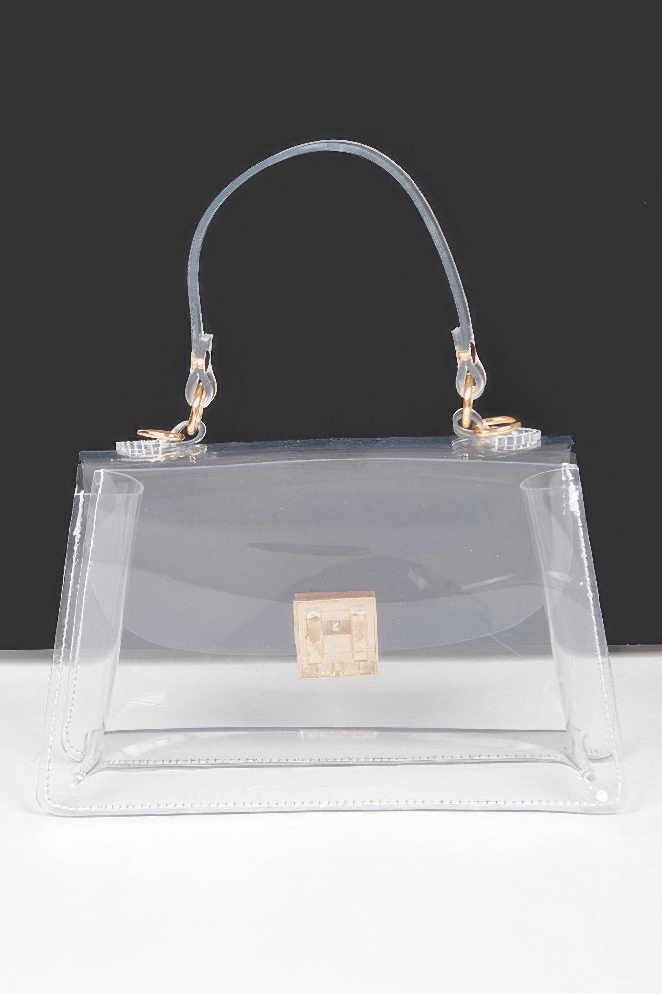 Transparent Top Handle Flap Clutch