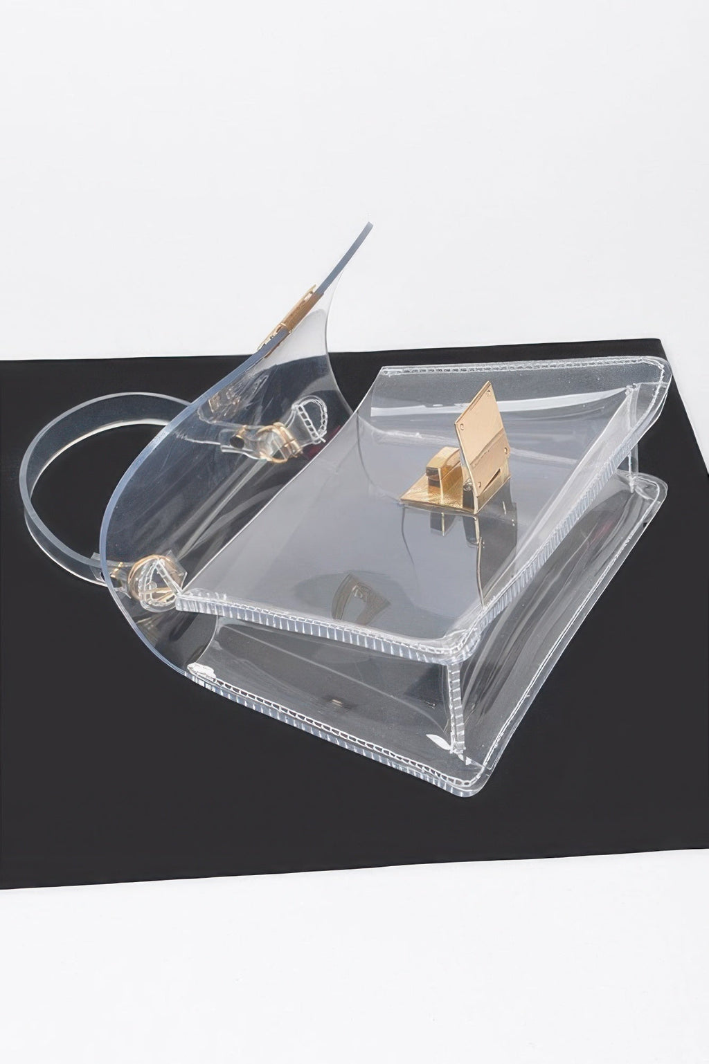 Transparent Top Handle Flap Clutch