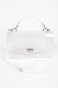 Transparent Metal Studded Flap Bag