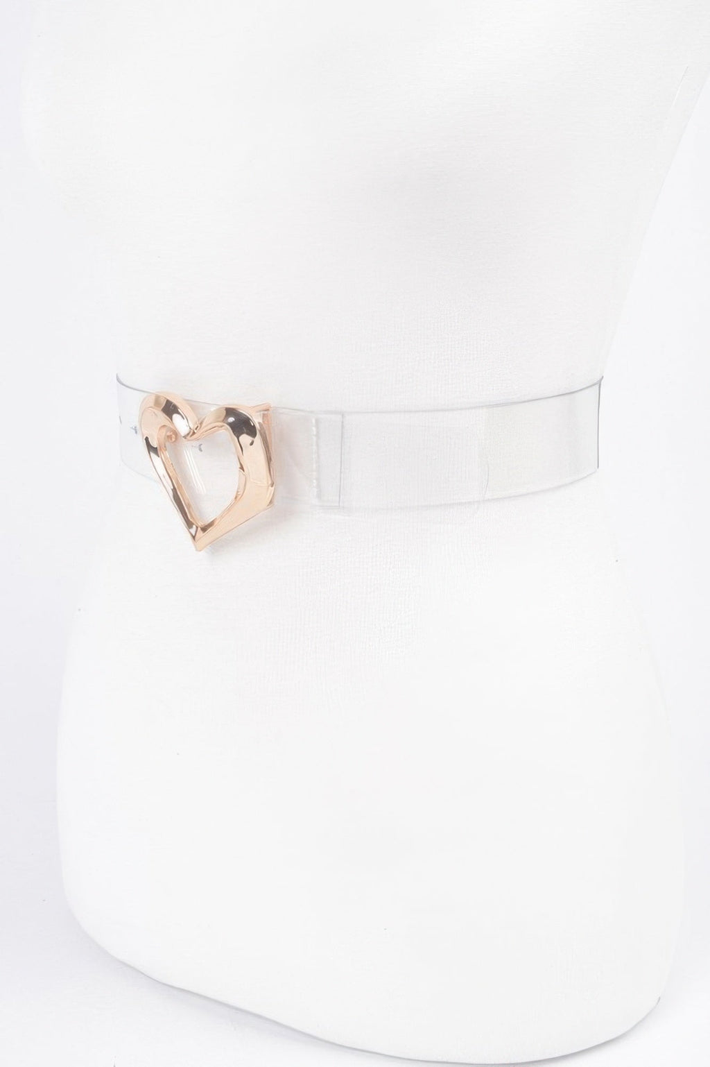 Heart Shape Metal Buckle Plus Size Clear Belt