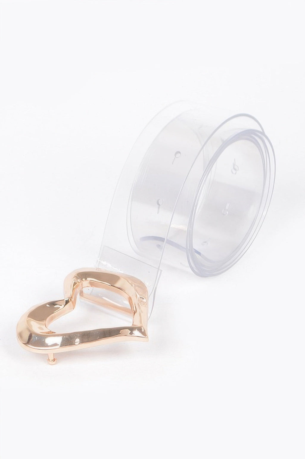 Heart Shape Metal Buckle Plus Size Clear Belt