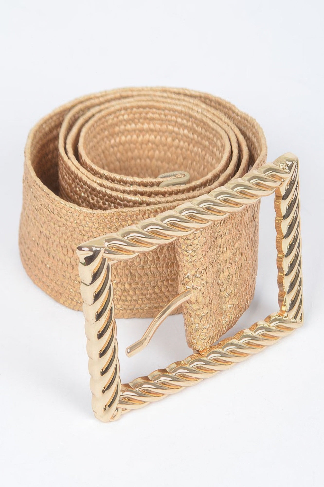 Wide Metal Buckle Clear Belt