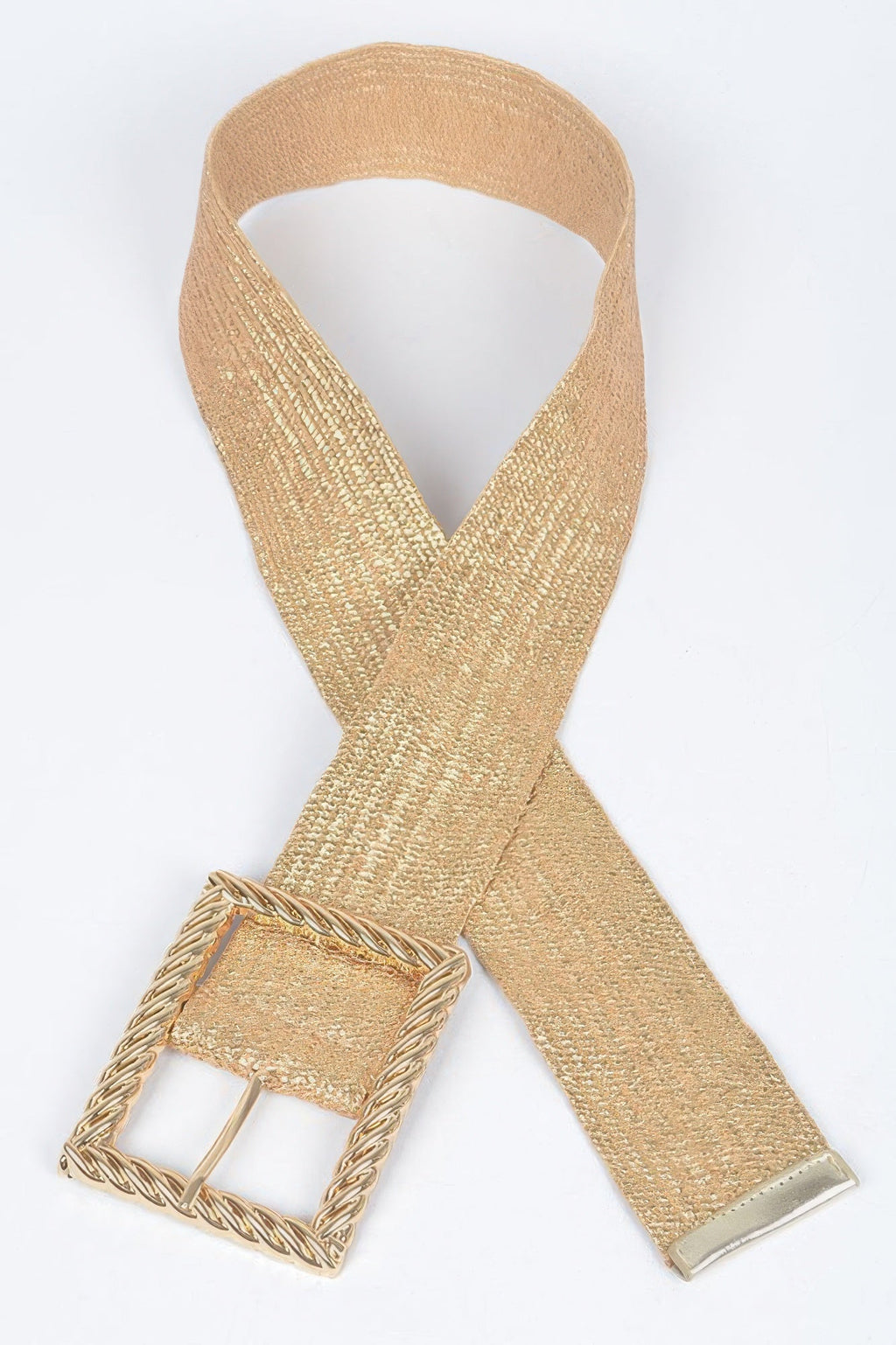 Wide Metal Buckle Clear Belt