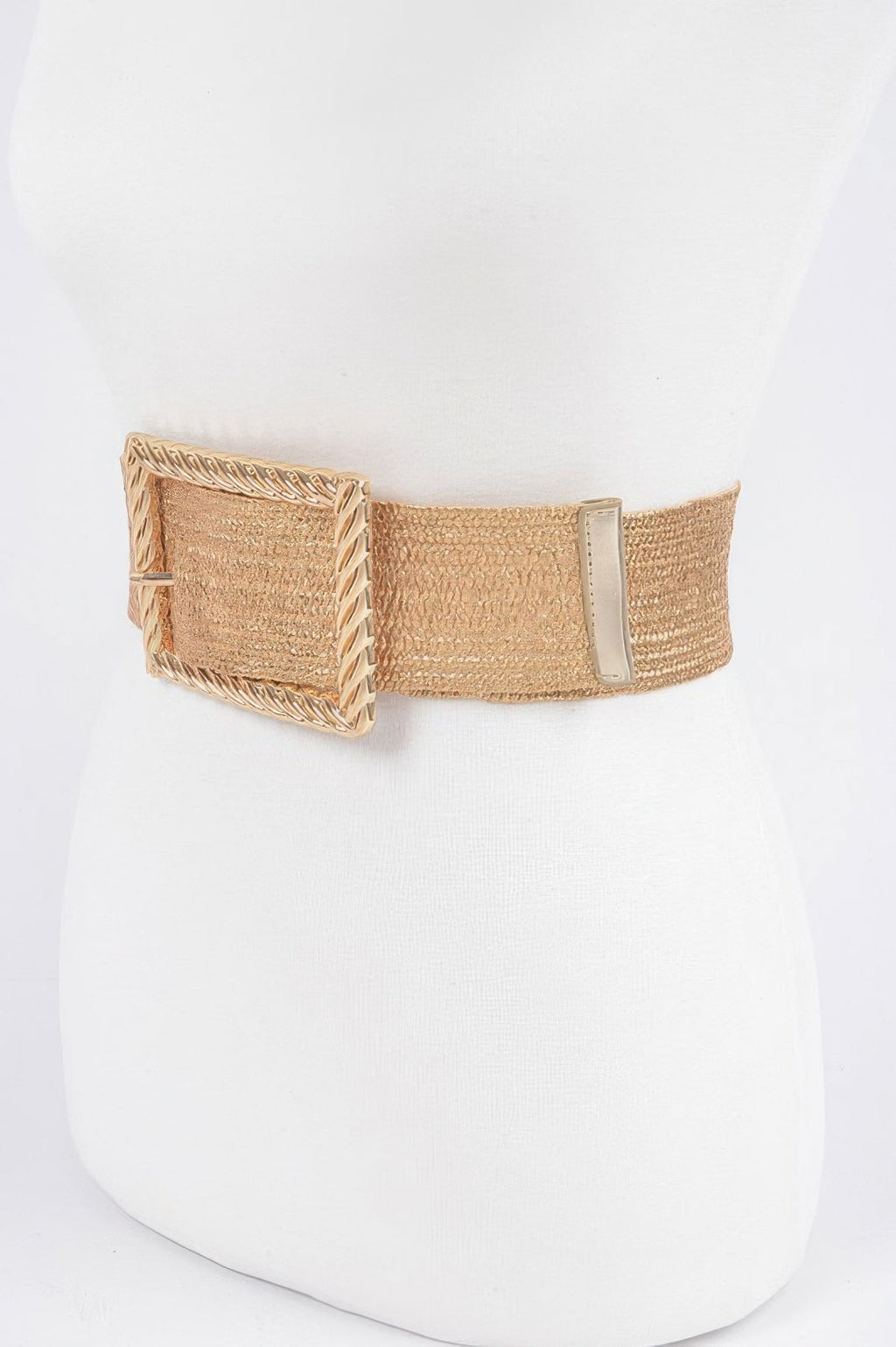 Wide Metal Buckle Clear Belt
