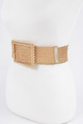 Wide Metal Buckle Clear Belt