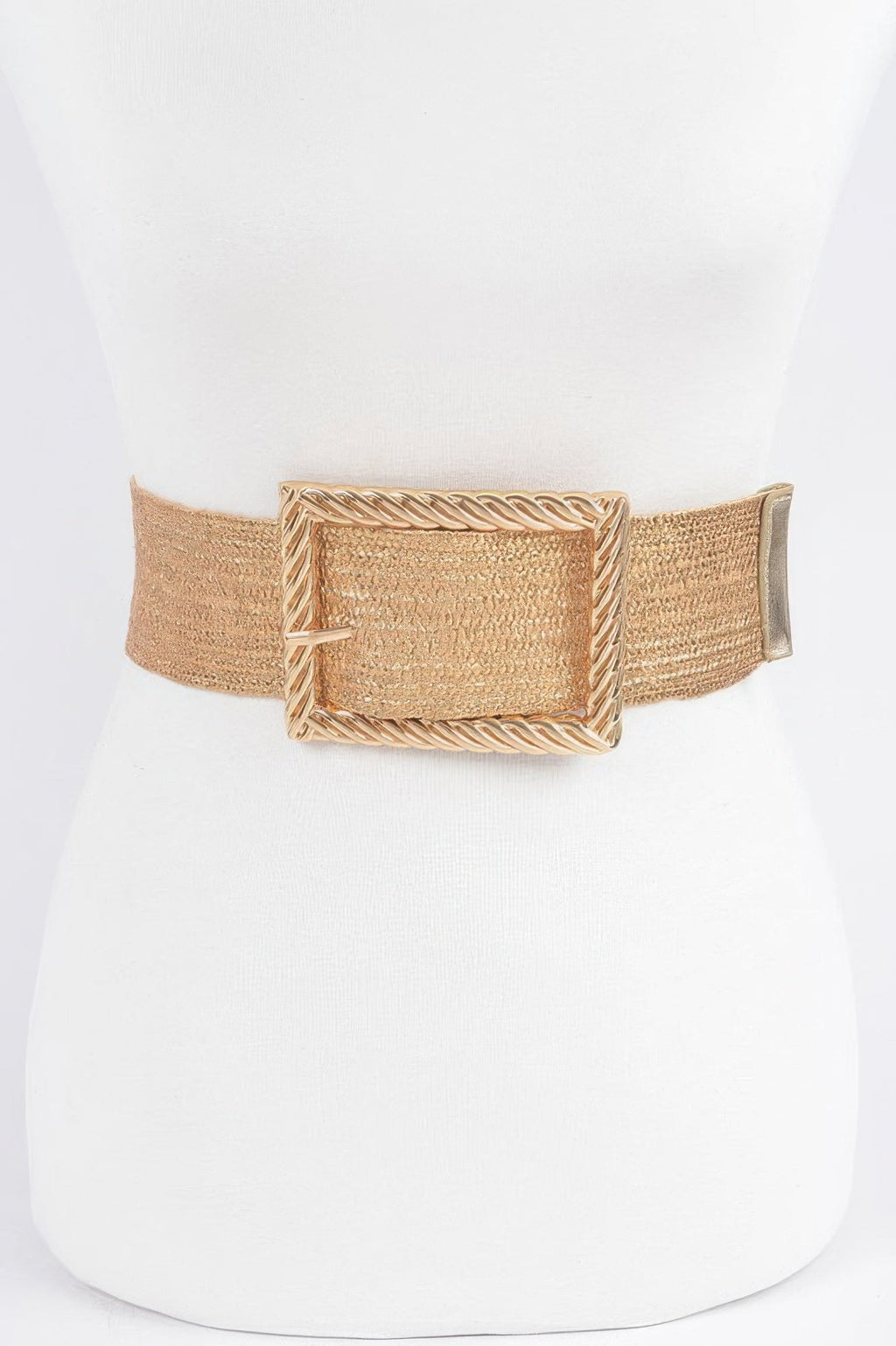 Wide Metal Buckle Clear Belt