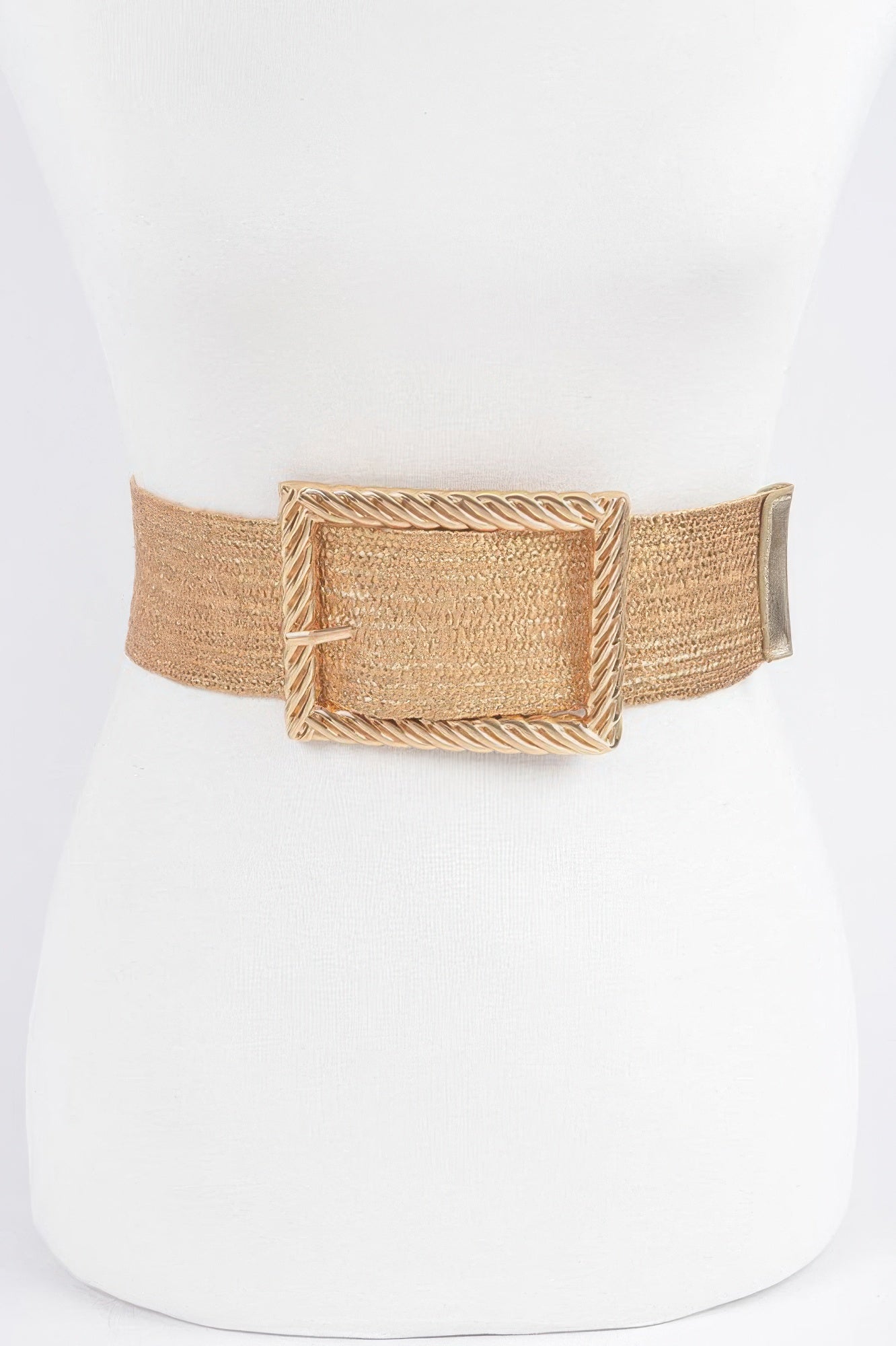 Wide Metal Buckle Clear Belt