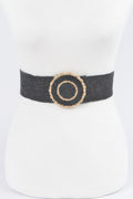 Faux Straw Elastic Belt