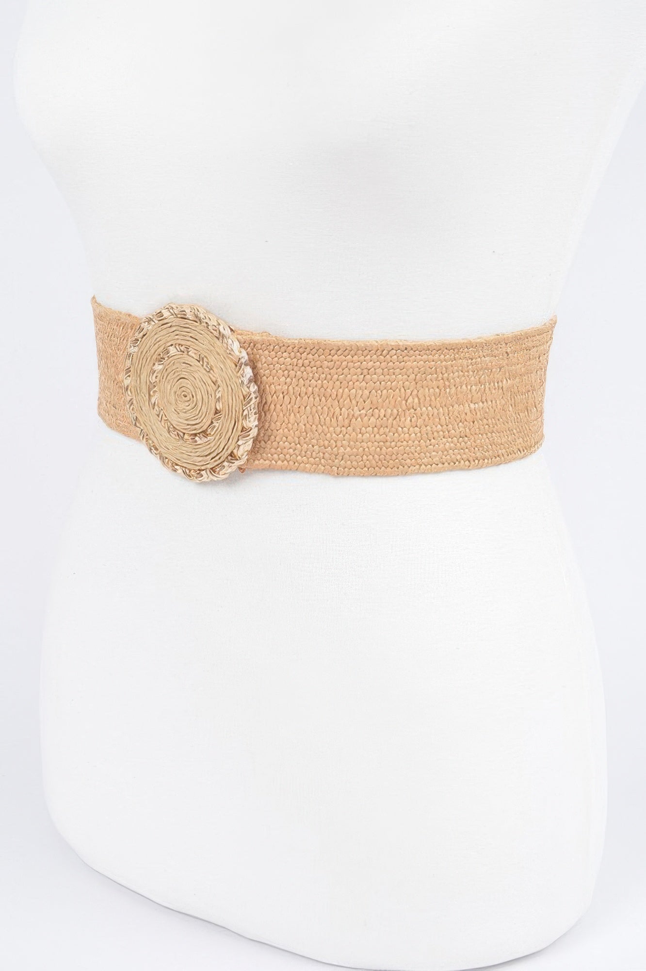 Faux Straw Elastic Belt