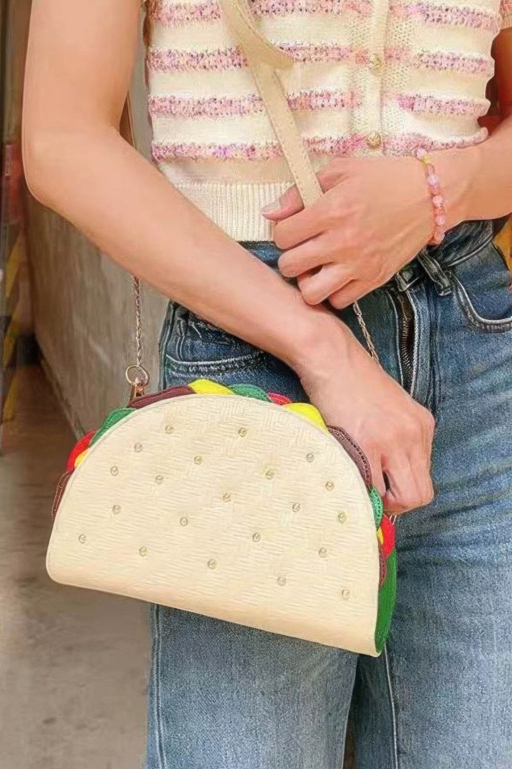 Studded Taco Shape Clutch