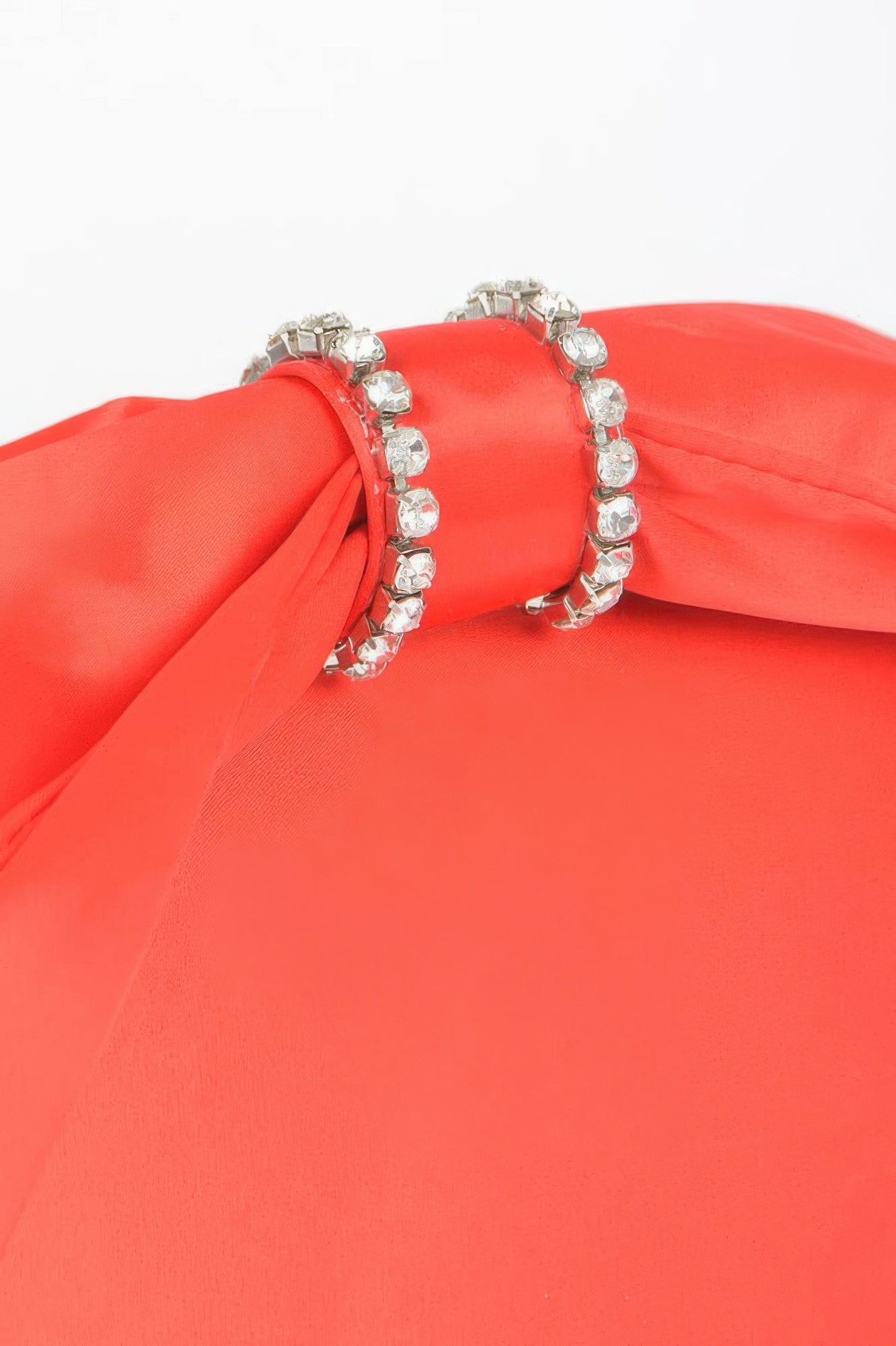 Oversized Bow Handle Satin Crossbody Bag