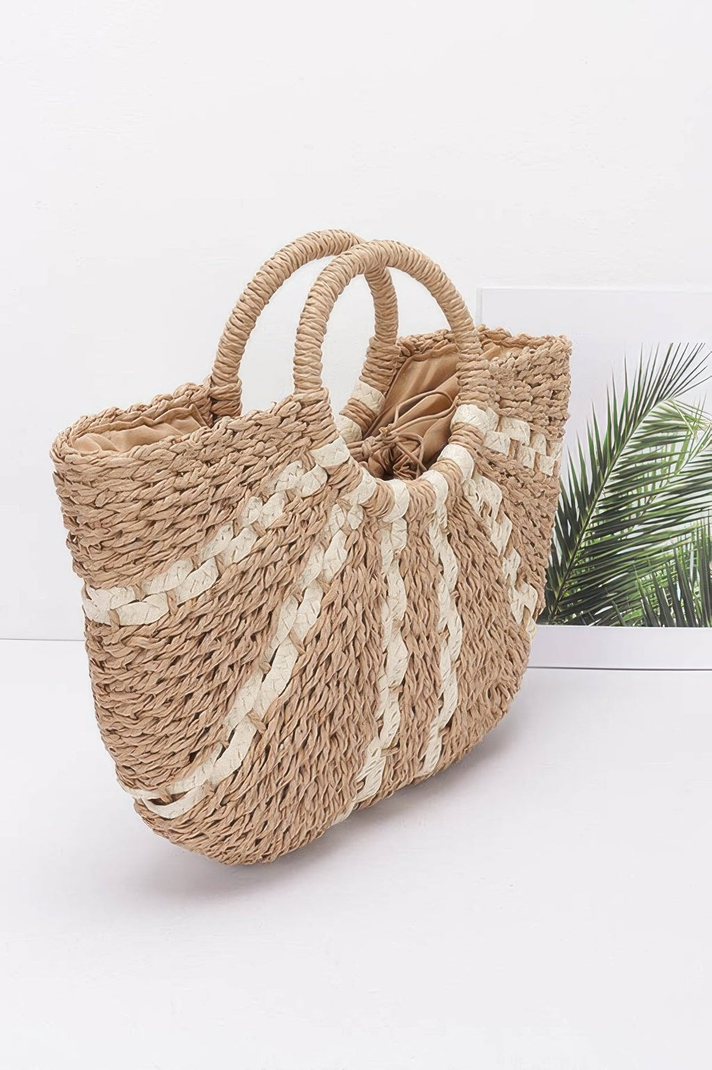 Faux Straw Tote Bag