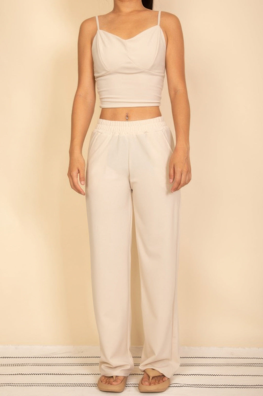 Spaghetti Strap Bralette Top & Wide Leg Pants Set