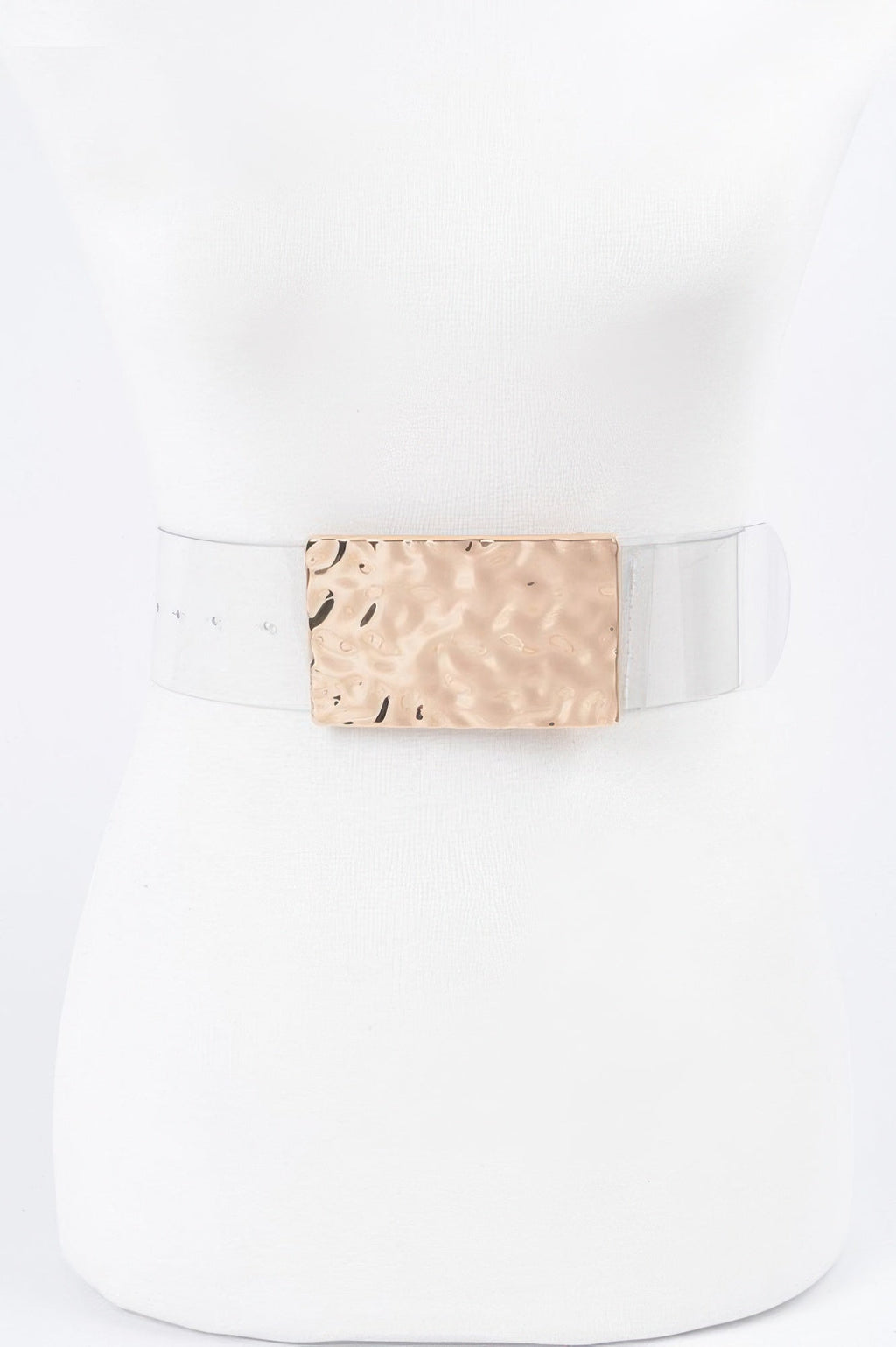 Vintage Metal Buckle Clear Belt