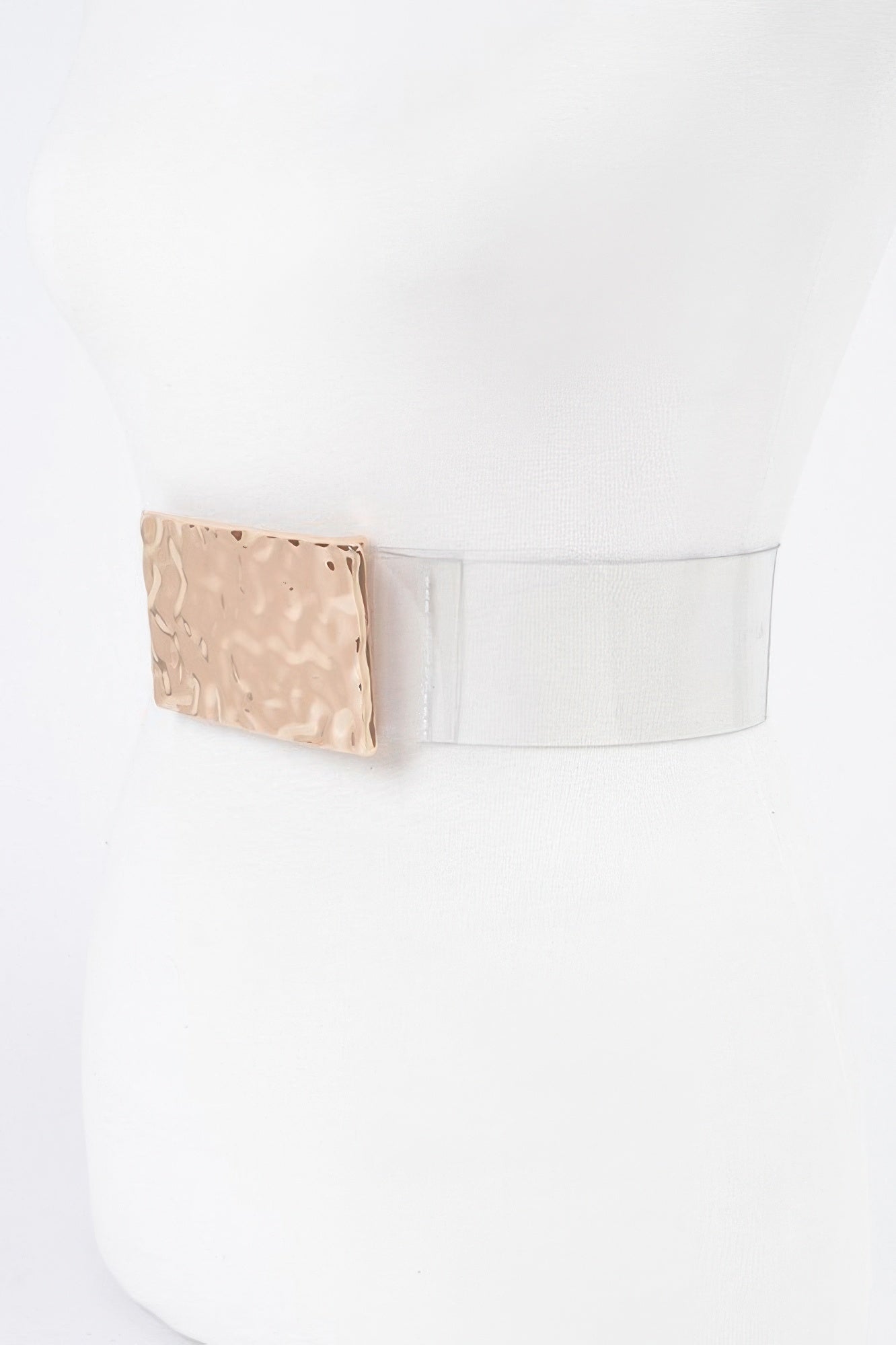Vintage Metal Buckle Clear Belt
