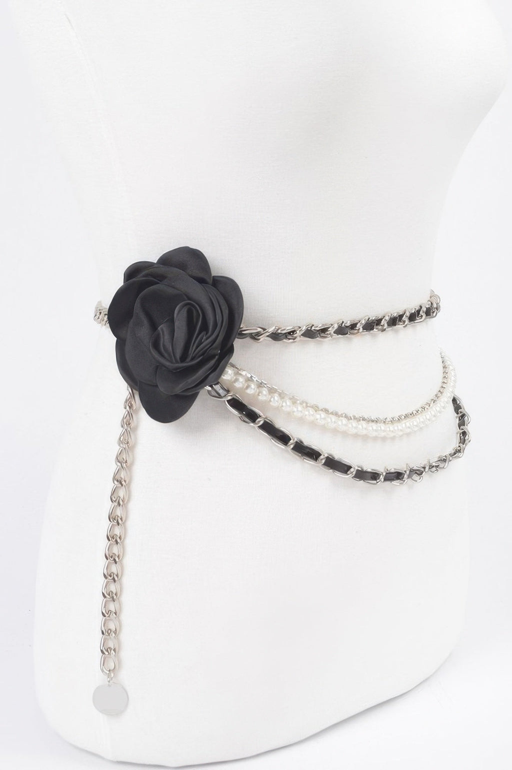 Two Flowers Multi Layered Chain Belt