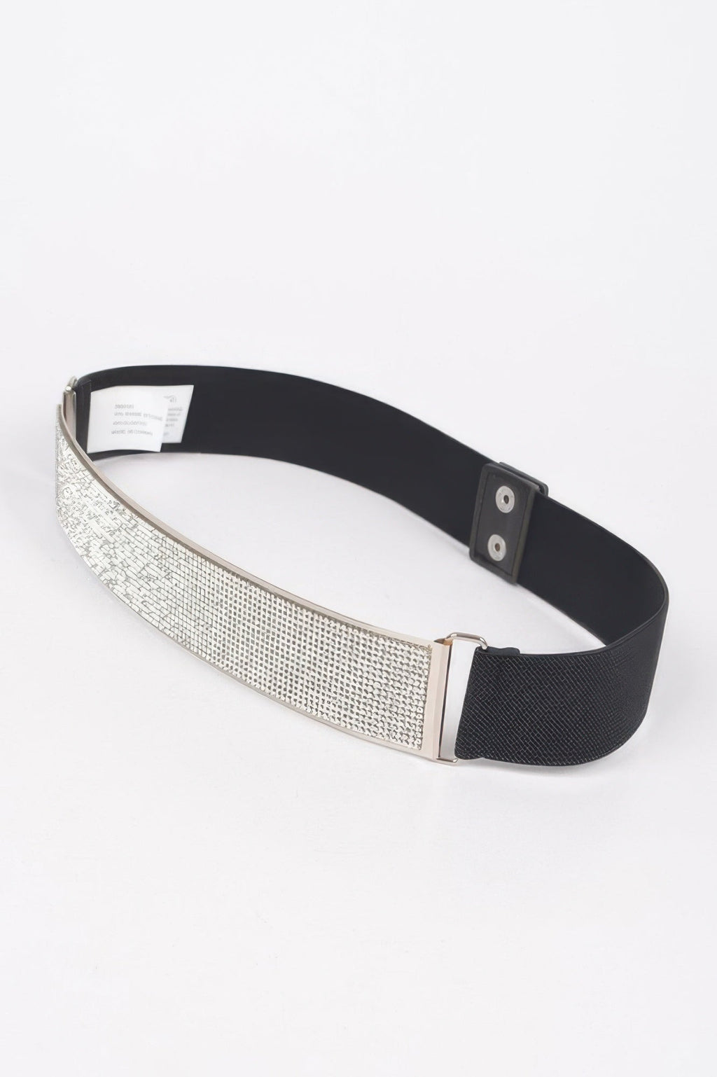 Rhinestone Metal Plate Elastic Belt