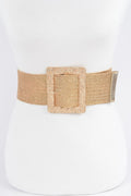 Wide Metal Buckle Clear Belt