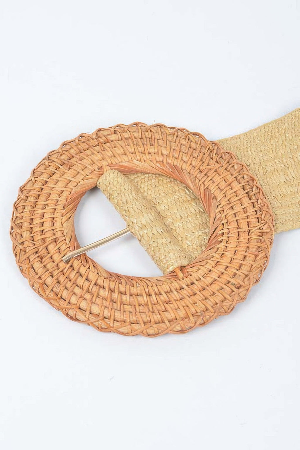 Oversized Bamboo Buckle Waist Elastic Belt