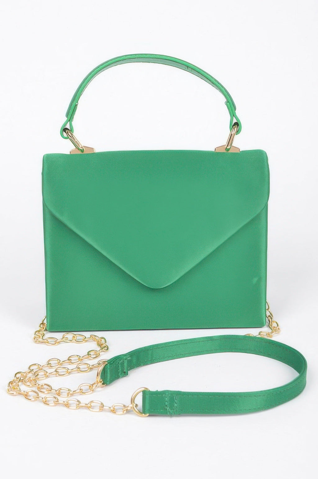 Satin Top Handle Flap Crossbody Bag