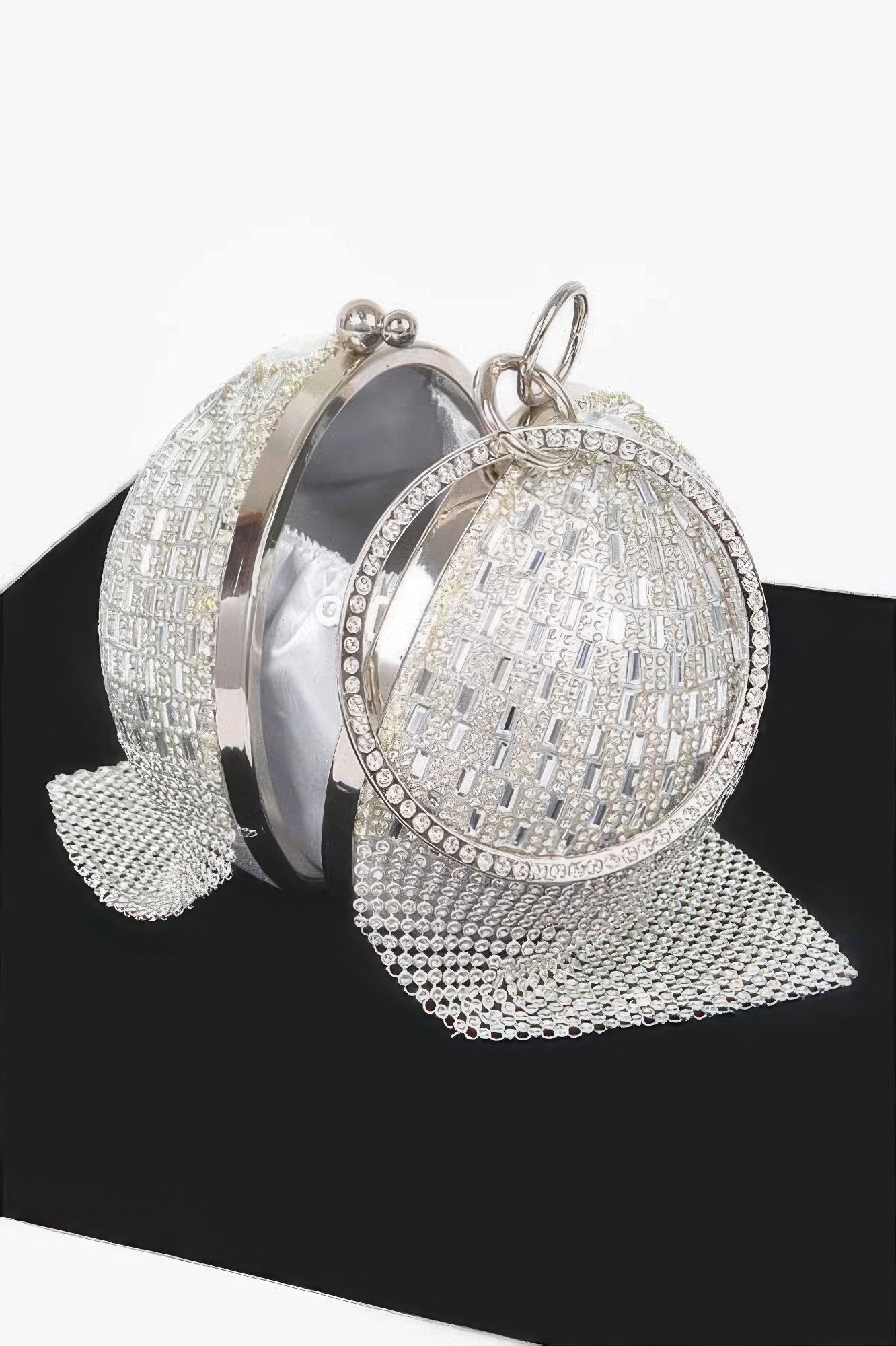 Rhinestone Glass Round Ball Clutch