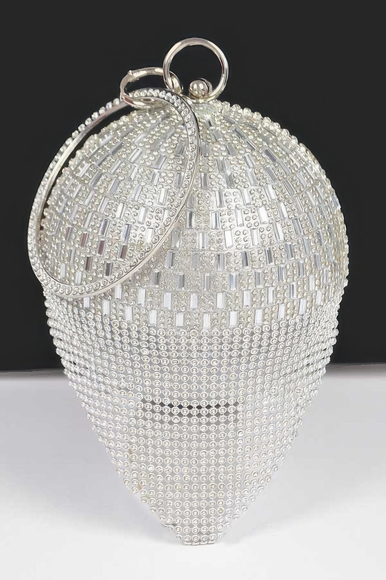 Rhinestone Glass Round Ball Clutch