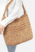 Faux Straw Oversized Shoulder Bag