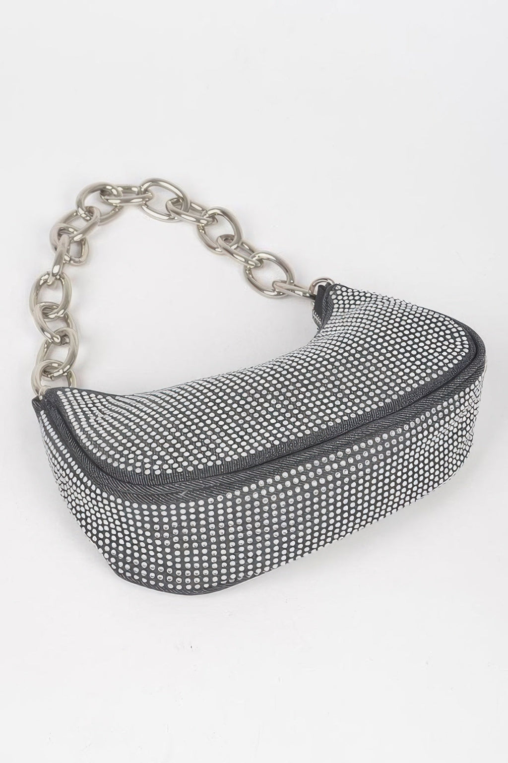 Hot Fix Stone Small Hobo Bag W/chain