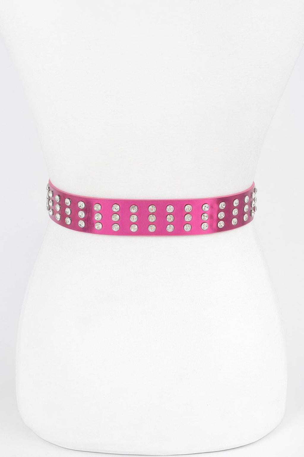 Rhinestone Buckle Metallic Belt W/stones
