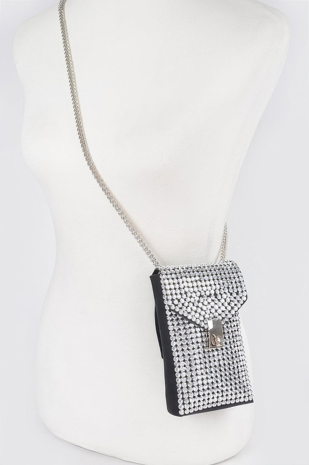 Shinny Acrylic Stone Plus Size Belt Bag W/chain
