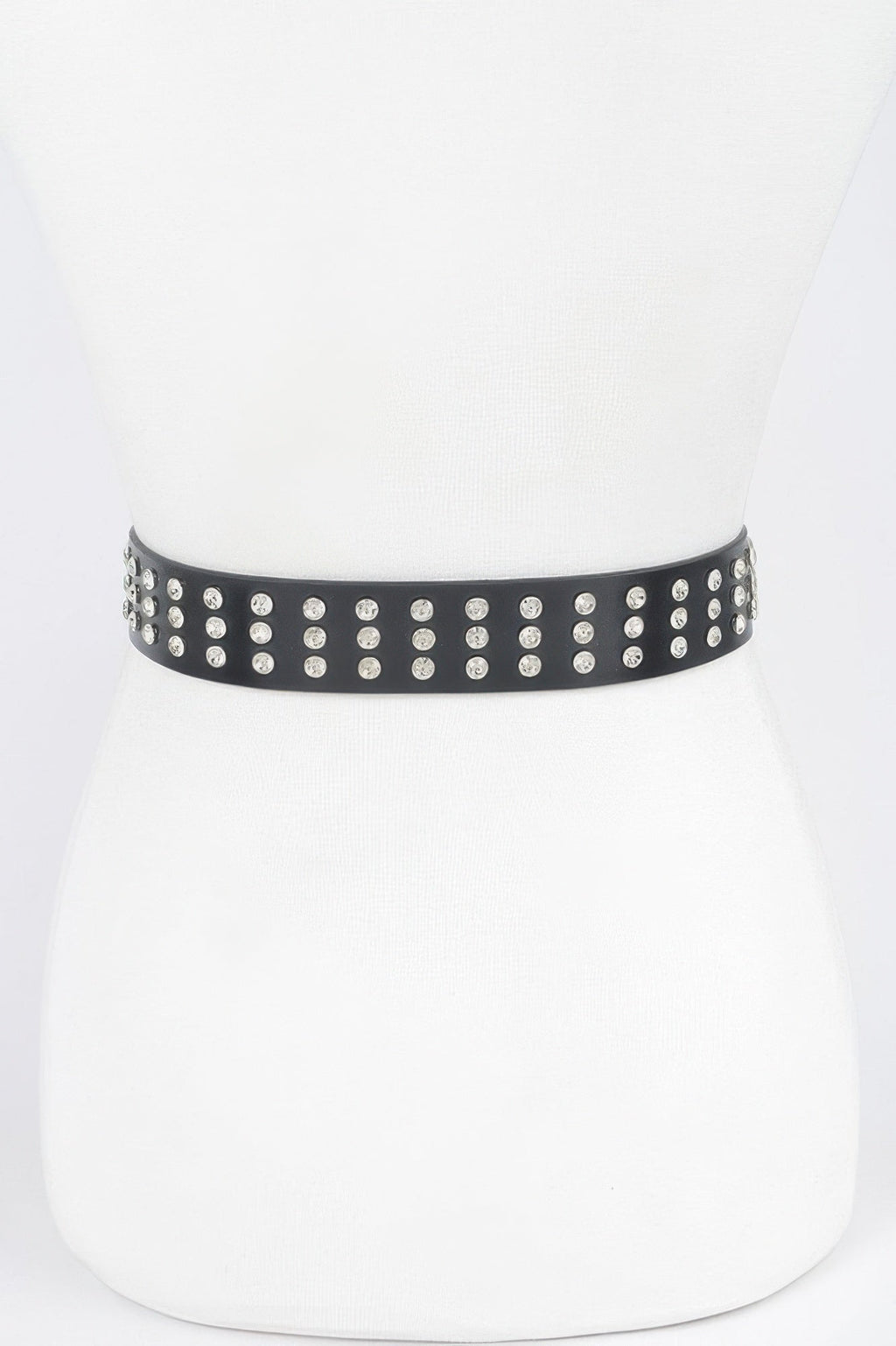 Rhinestone Buckle Metallic Plus Size Belt W/chain