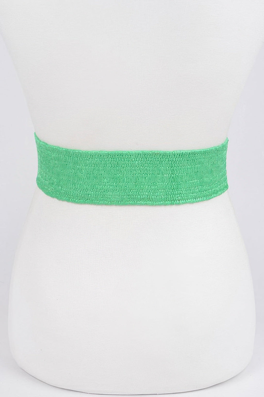 Big Metal Buckle Faux Straw Stretch Belt