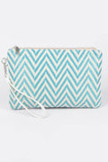Faux Straw Pouch Bag
