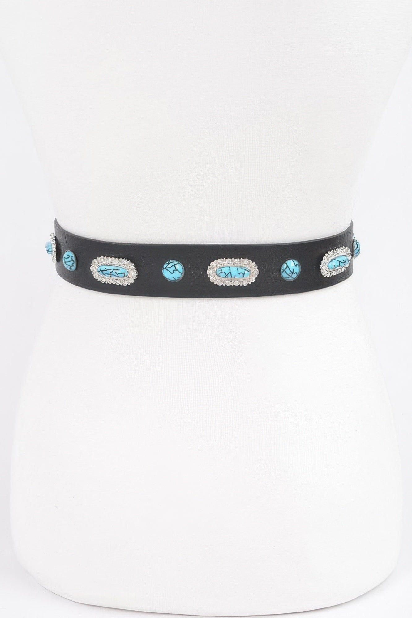 Western Style Belt With Turquoise