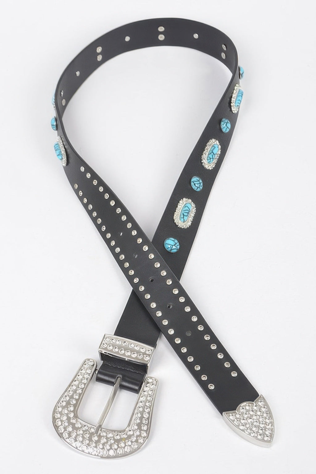 Western Style Belt With Turquoise